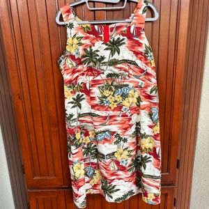 Vintage Hilo Hattie Hawaiian Sweetheart Neckline Sleeveless Mini Dress Size 12